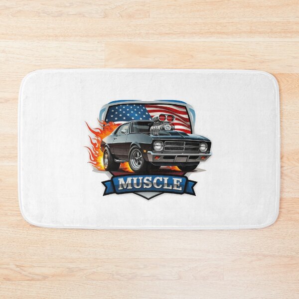 Item preview, Classic American Muscle Car with Flag and Flames designed and sold by chattsuede.