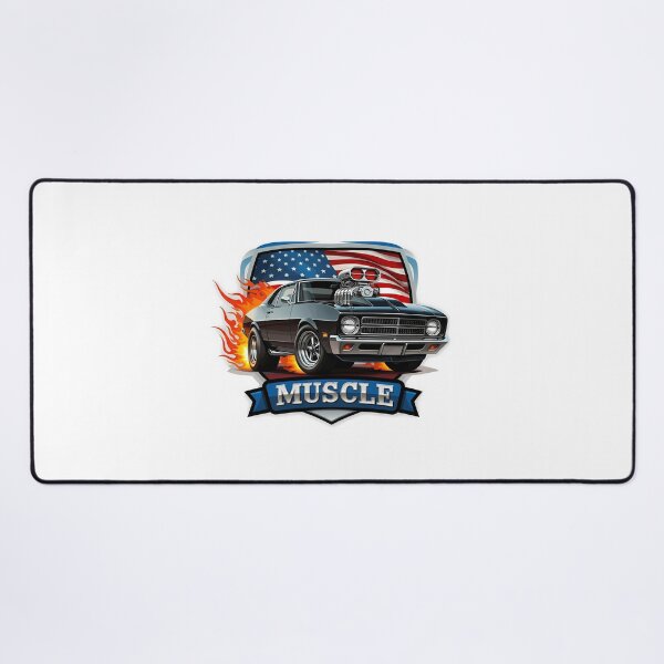 Item preview, Classic American Muscle Car with Flag and Flames designed and sold by chattsuede.