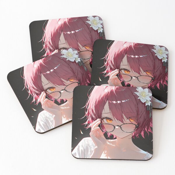 Item preview, Prelude Exusiai Arknights Angel Girl Glasses White Flower designed and sold by TanglenRabbit.