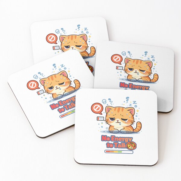 Item preview, No Energy to Talk ?? | Introvert Mood Funny Cat designed and sold by Kawaii Cosmos Cats.