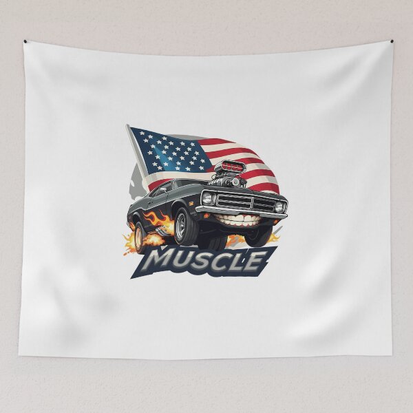 Item preview, Cartoon American Muscle Car with American Flag designed and sold by chattsuede.