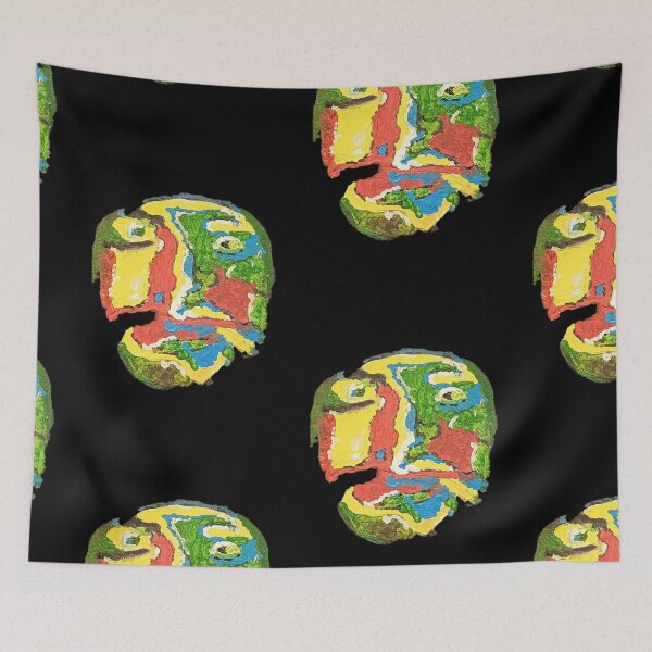 Item preview, Abstract Self Portrait – Bold Colour Expression | Textured Acrylic Face Art designed and sold by BigBobInk.