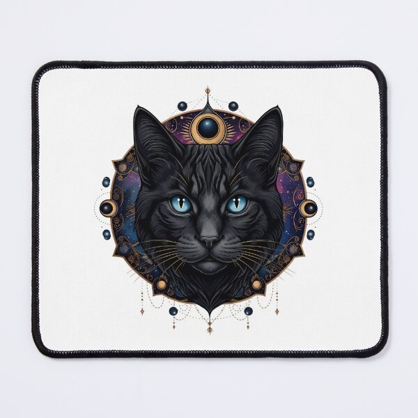 Item preview, Enigmatic Celestial Black Cat with Mystical Stare designed and sold by chattsuede.
