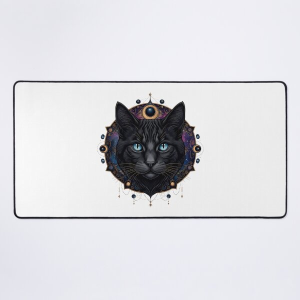 Item preview, Enigmatic Celestial Black Cat with Mystical Stare designed and sold by chattsuede.
