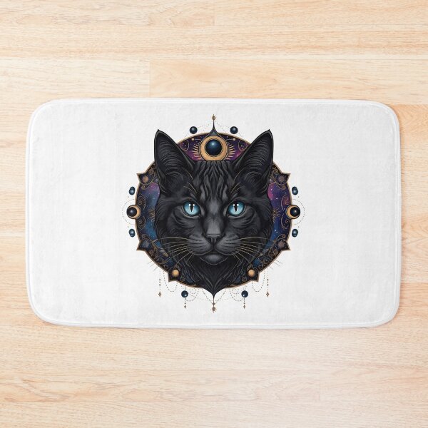Item preview, Enigmatic Celestial Black Cat with Mystical Stare designed and sold by chattsuede.