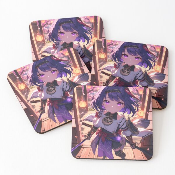 Item preview, Kujou Sara Genshin Impact Chibi Lanterns Shrine Sakura Evening designed and sold by TanglenRabbit.