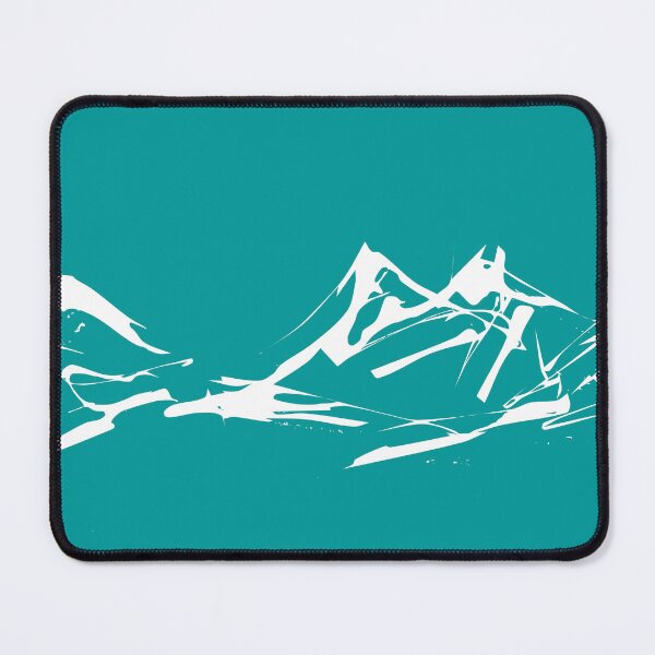 Item preview, Mountain Range III, Handdrawn Abstract Ink Sketch Turquoise Cian designed and sold by SWSandraWechner.