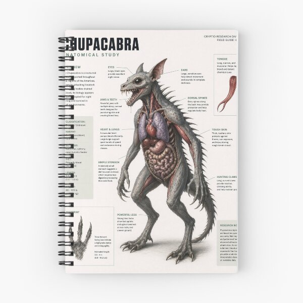 Item preview, Modern Chupacabra Anatomy Diagram designed and sold by JJSizzleheimer.