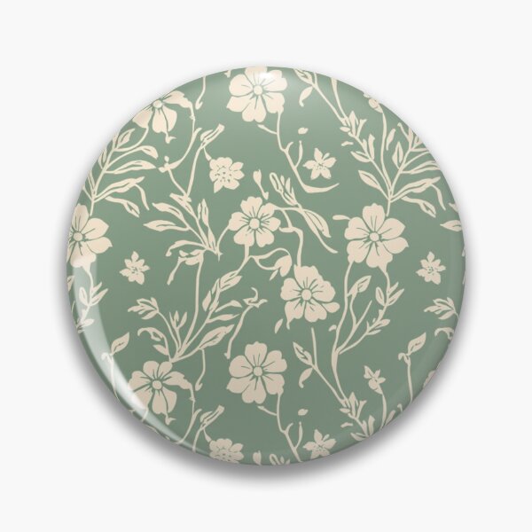 Item preview, Cream Colour Floral Design On Jade Green Background designed and sold by burbankdesigns.