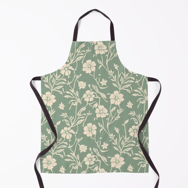 Item preview, Cream Colour Floral Design On Jade Green Background designed and sold by burbankdesigns.