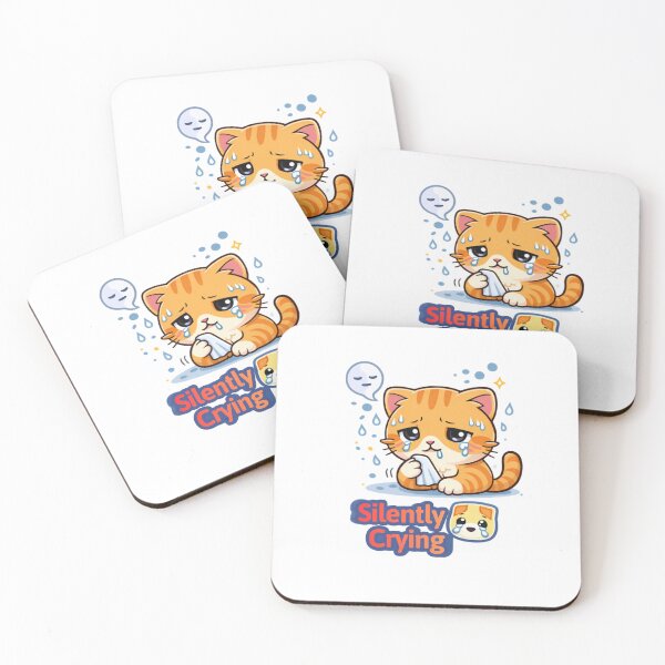 Item preview, Silently Crying ?? | Sad but Cute Cat Mood designed and sold by Kawaii Cosmos Cats.