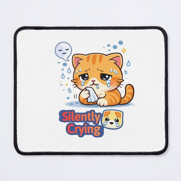 Item preview, Silently Crying ?? | Sad but Cute Cat Mood designed and sold by Kawaii Cosmos Cats.