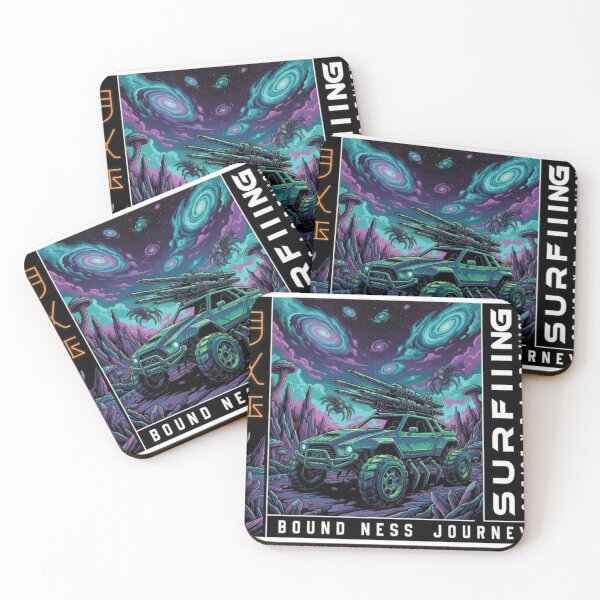 Item preview, Cosmic Surfing Space Exploration | Retro Futuristic Off-Road Alien Planet Art designed and sold by PunkVerseStudio.