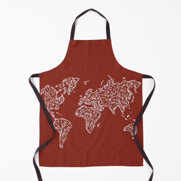 Item preview, World Map Illustration Handdrawn Ink Line Drawing Rusty Red designed and sold by SWSandraWechner.