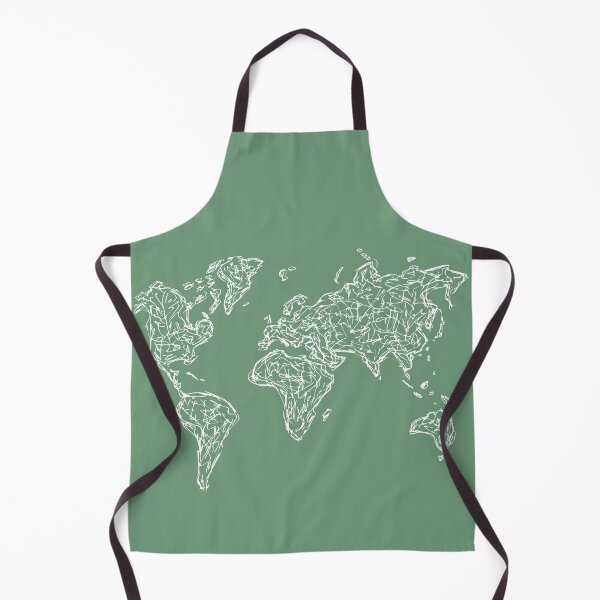 Item preview, World Map Illustration Handdrawn Ink Line Drawing Mint Green designed and sold by SWSandraWechner.