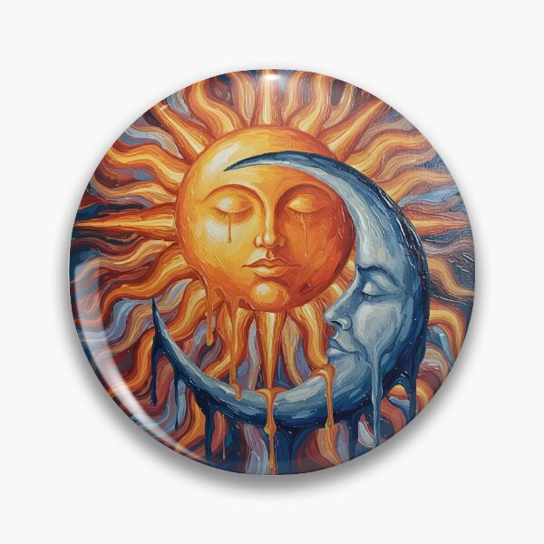 Item preview, Sun and Moon Colorful Acrylic Pour Palette Knife Art designed and sold by GymTanLaundry.