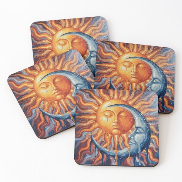 Item preview, Sun and Moon Colorful Acrylic Pour Palette Knife Art designed and sold by GymTanLaundry.