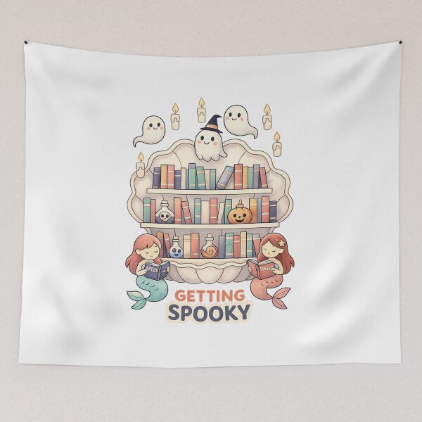 Item preview, Getting Spooky Mermaid Bookshelf Halloween Design designed and sold by SoftSproutstu.