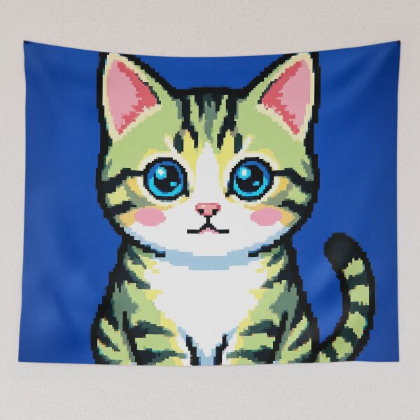 Item preview, Cute Cat Pixel Art designed and sold by BrunoLinuxArt.