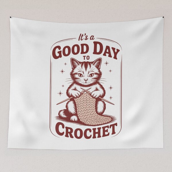 Item preview, It's A Good Day To Crochet Cat Lovers Cute Cat designed and sold by PunkNation-Arts.