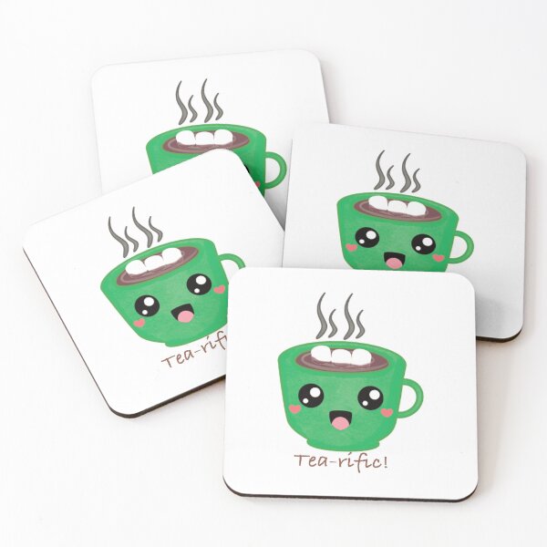 Item preview, Green Tea Mug with quote Tea-rific Card  designed and sold by ConysArt.