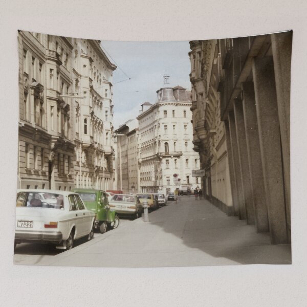 Item preview, Vintage 1970s Vienna Street Scene & Classic Cars designed and sold by The CherryBlossom.