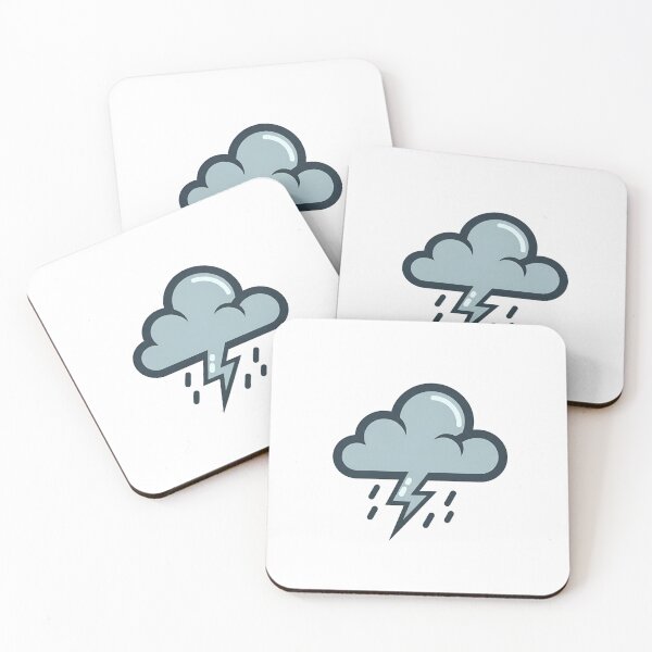 Item preview, a cartoon-style image of a rain cloud with a lightning bolt and raindrops designed and sold by VerizalShop.