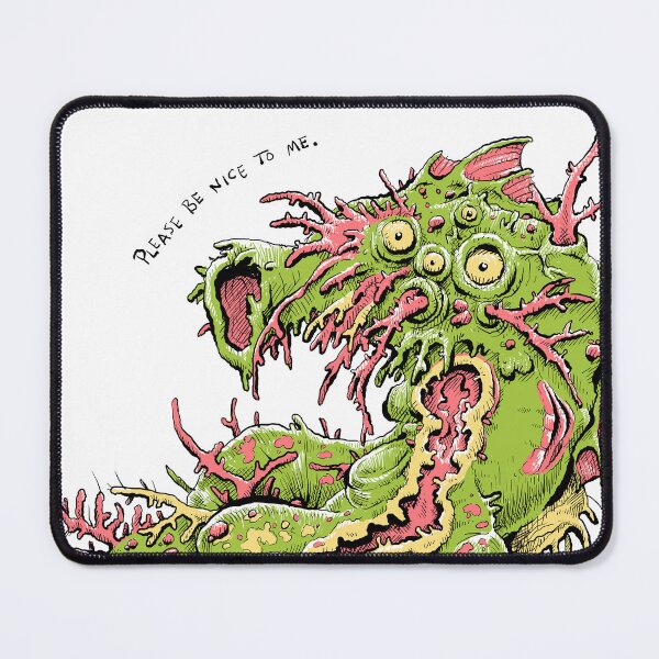 Item preview, Sad cartoon mutant fish creature asks for kindness. designed and sold by essence-of-fred.