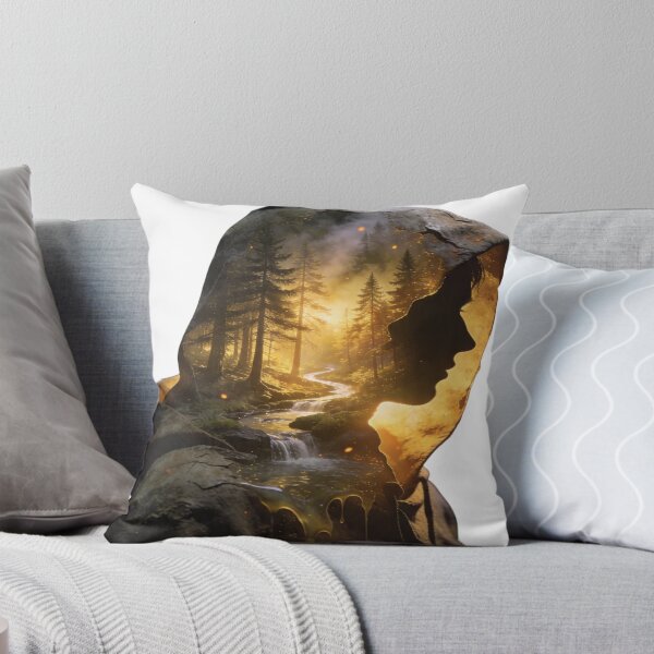 Item preview, Inner Wilderness — Surreal Forest Soul Portrait | Cinematic Double Exposure Hoodie Design | Mystical Nature Fantasy Art Print designed and sold by SketchSyndicate.