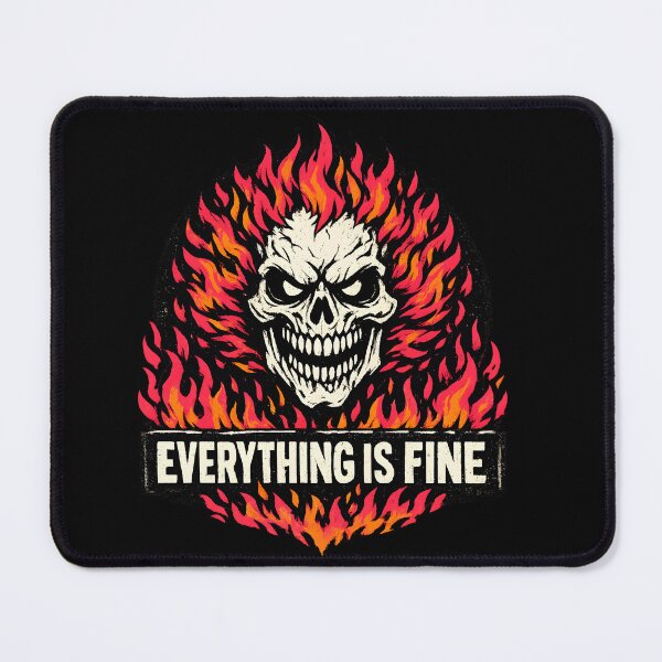 Item preview, Everything is Fine Skull Flame Art designed and sold by HUTEND.
