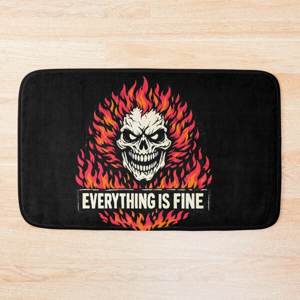 Item preview, Everything is Fine Skull Flame Art designed and sold by HUTEND.