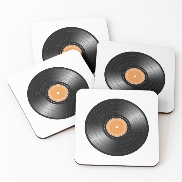 Item preview, a close-up of a vinyl record on a black background with a white reflection designed and sold by VerizalShop.