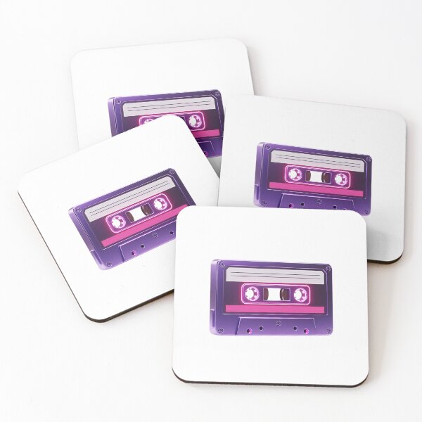 Item preview, close-up of a retro cassette player with a single cassette tape inside, on a plain black background designed and sold by VerizalShop.