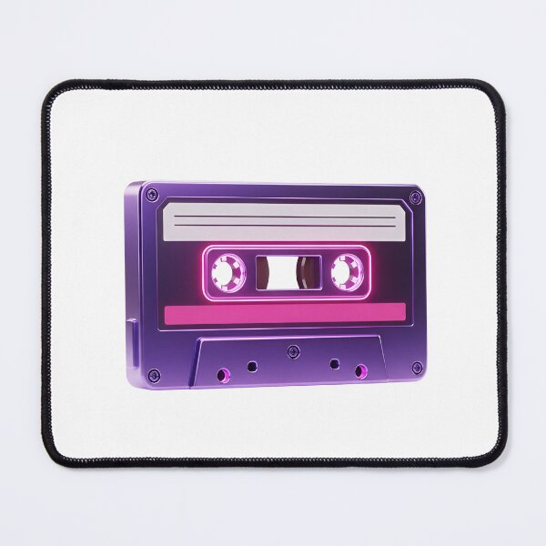 Item preview, close-up of a retro cassette player with a single cassette tape inside, on a plain black background designed and sold by VerizalShop.