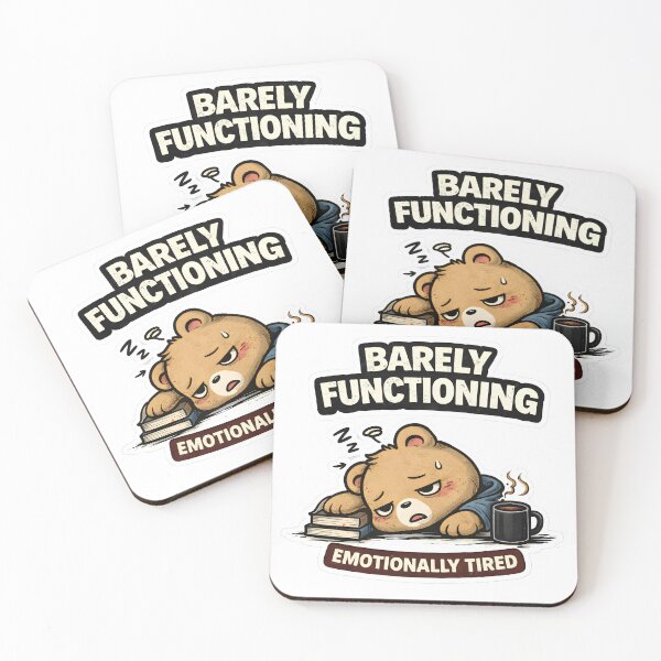 Item preview, Barely Functioning Sticker | Emotionally Tired Funny Mood designed and sold by TheLazyVibe.
