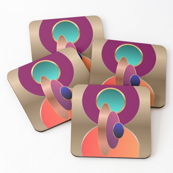 Item preview, Orbital Jewel — Purple Coral and Gold Geometric Abstract designed and sold by Dee Tirang.