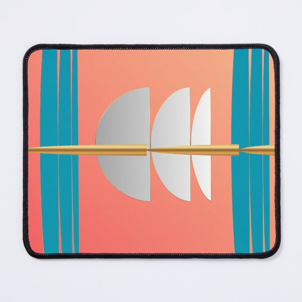 Item preview, Silver Crescents — Coral & Teal Geometric Abstract designed and sold by Dee Tirang.