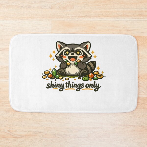Item preview, "Shiny Things Only" | Cute Trash Panda Raccoon & Crystal Gems designed and sold by Naviora.