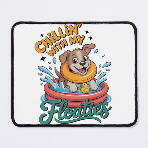 Item preview, Chillin' with my Floaties - Cute Puppy Swimming Pool Art designed and sold by GenZFashion000.