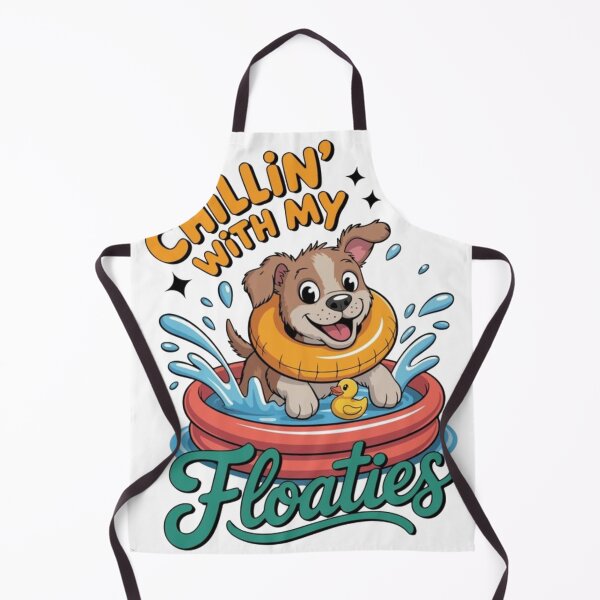 Item preview, Chillin' with my Floaties - Cute Puppy Swimming Pool Art designed and sold by GenZFashion000.