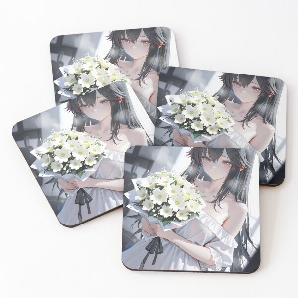 Item preview, Prelude Texas Arknights Game Girl White Dress Bouquet Flowers designed and sold by Tokyonomad.
