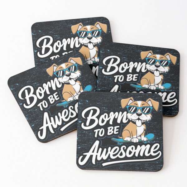 Item preview, Born to Be Awesome Dog - Funny Skateboarding Puppy Graphic designed and sold by GenZFashion000.