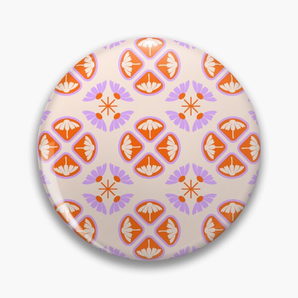 Artikelvorschau, Nahtlose Frühlingsblumen-Fliesenmuster-Orange-Lavendel-Retro-Blumen-Überwurfdecke entworfen und verkauft von FestivityFinds.