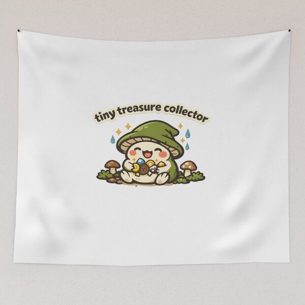 Item preview, "Tiny Treasure Collector" | Aesthetic Mushroom Frog & Cottagecore Art designed and sold by Naviora.