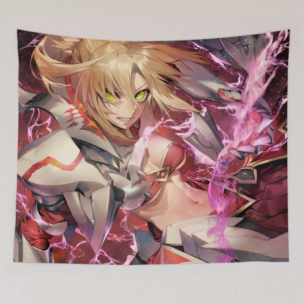 Item preview, Red Saber Mordred Fate Grand Order Chaos Anime Girl Waifu Red Armor Electric Fury designed and sold by Tokyonomad.