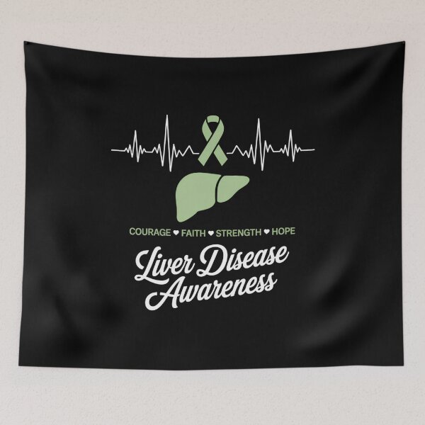 Item preview, Liver Disease Awareness Heartbeat Liver Disease Warrior designed and sold by PunkNation-Arts.