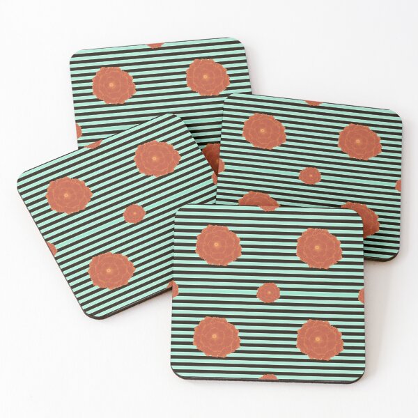 Artikelvorschau, Orange Flower Mint Stripes entworfen und verkauft von AuntieDa360.