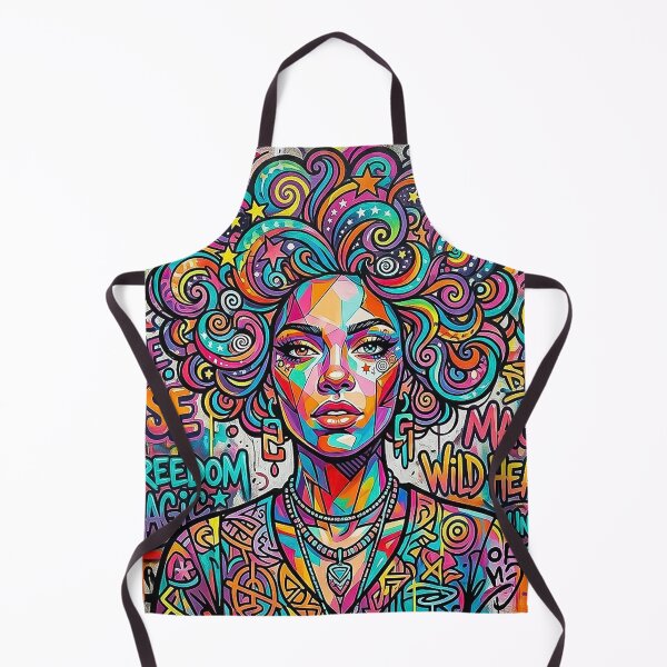 Item preview, Technicolor Urban Muse – Bold Trippy Street Art Girl Graffiti Portrait designed and sold by CattlettArt.