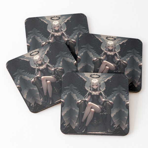 Item preview, Dark angel girl on a throne designed and sold by ArtsJulian.