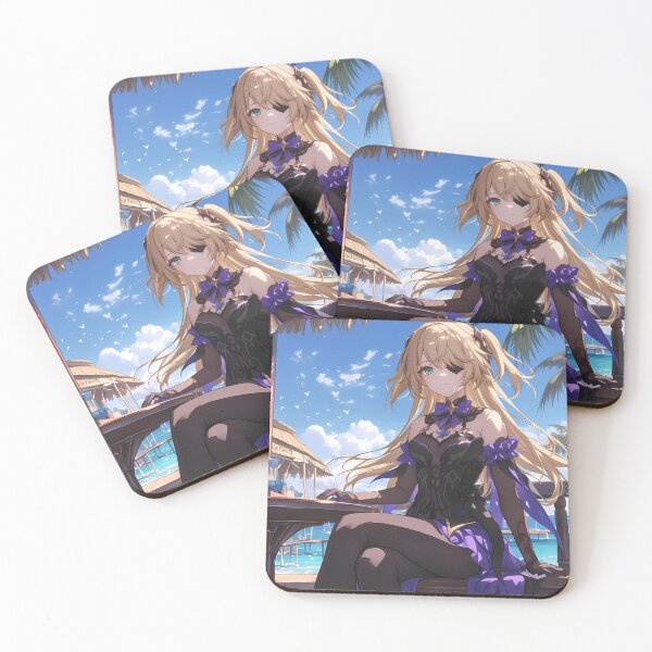 Item preview, Fischl Genshin Impact Anime Beach Purple Elegance Breeze Fantasy Night designed and sold by Tokyonomad.